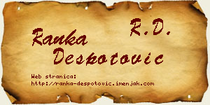 Ranka Despotović vizit kartica